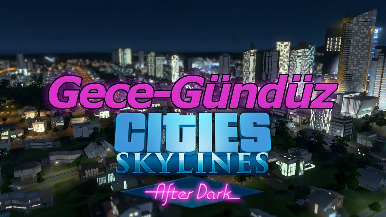 Cities Skylines gece manzarası